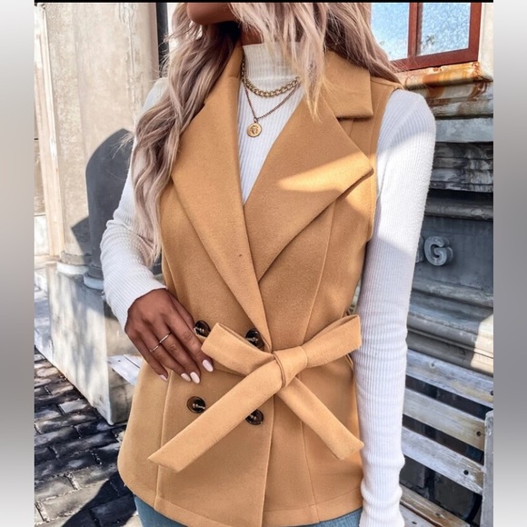 Shein Lune double breasted Vest overcoat size extra small. NWT - Picture 3 of 14